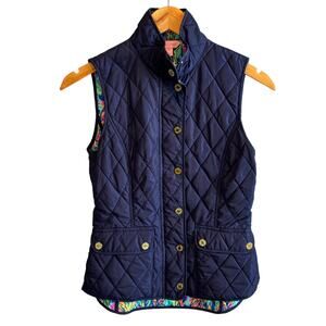 Lilly Pulitzer Navy Getaway Quilted Vest - size XXS